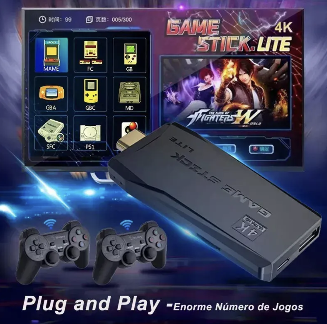 Consola juegos reto M8+controles inalamb